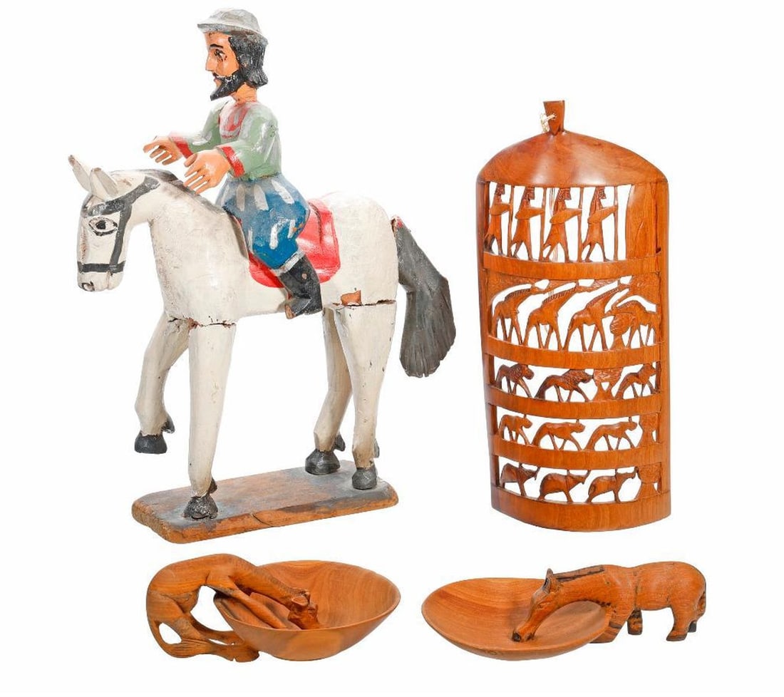 Lot of Folk Art Wood Carvings (1 of 2)