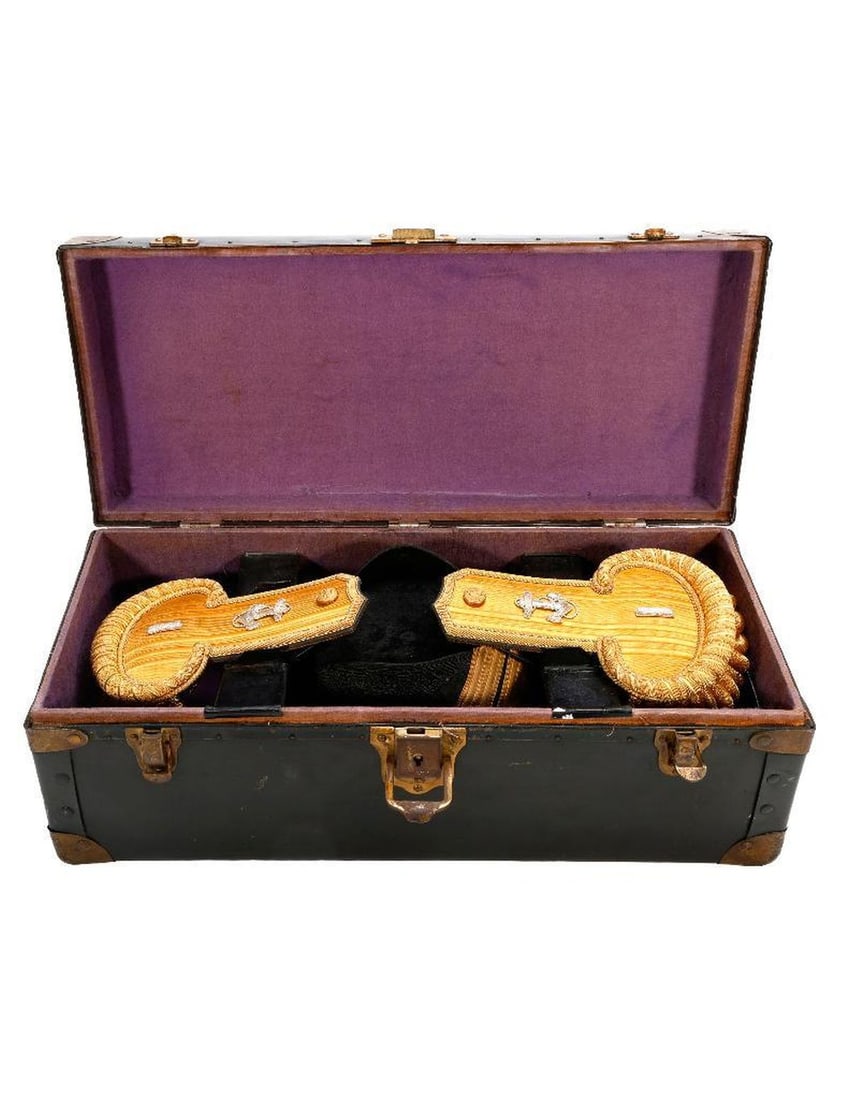 WWII-Era Bicorn Hat Naval Dress Set in Case (1 of 4)