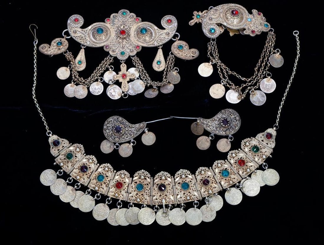 Associated Set of Afghan Kuchi Tribal Brass Jewelry (1 of 2)