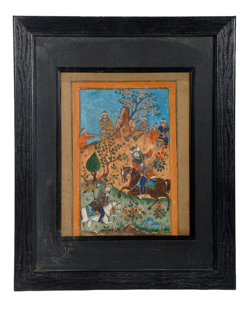Vintage Persian Miniature Painting on Board (1 of 3)