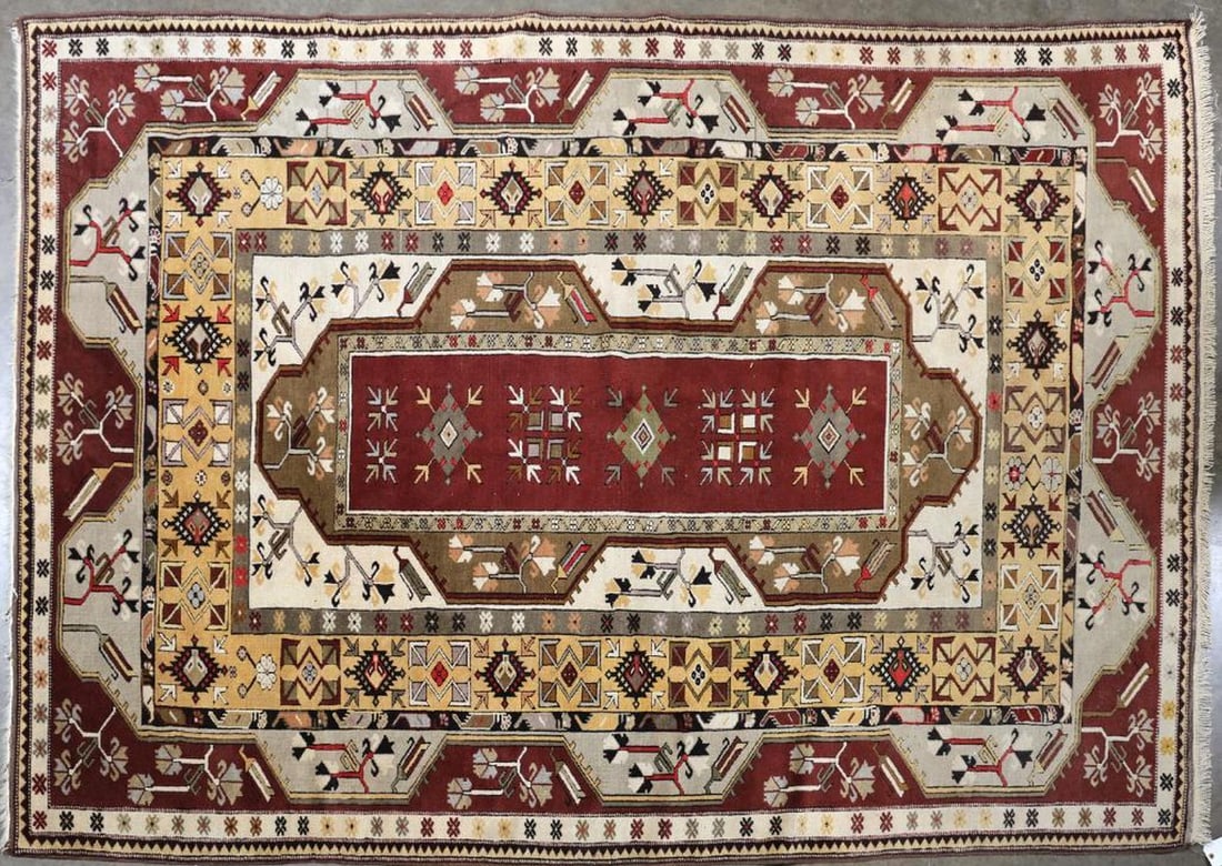 Turkish Milas Carpet: Size approximately 10 feet 3 inches x 6 feet 6 inches
