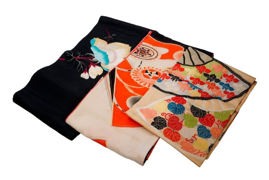 A Lot of Six Japanese Silk Obi or Runners (1 of 2)