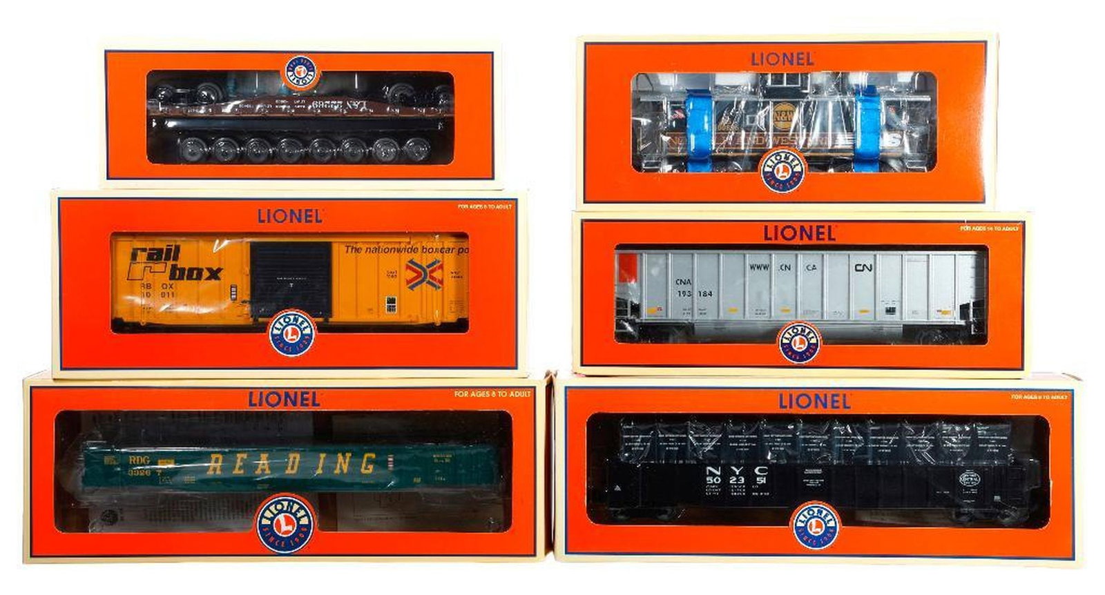 (6) Lionel O Gauge Modern Era Freight Cars - 2