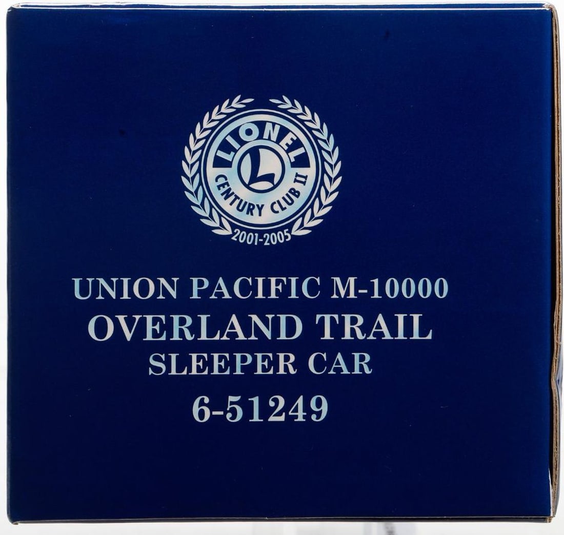 Lionel O Gauge Modern Era UP M-10000 Sleeper Car: Lionel O Gauge Modern Era 6-51249 Union Pacific M-10000 Overland Trail Sleeper Car in original packaging with corrugated shipping carton