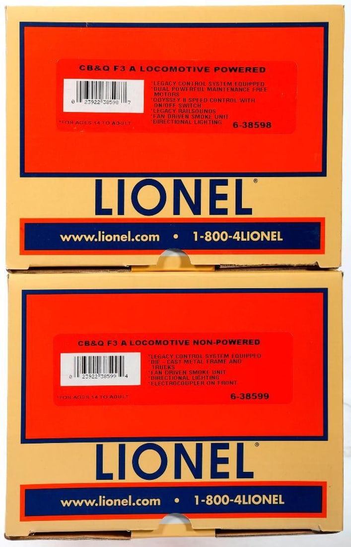 Lionel O Gauge Modern Era CB&Q F3 AA Legacy Diesels - 2