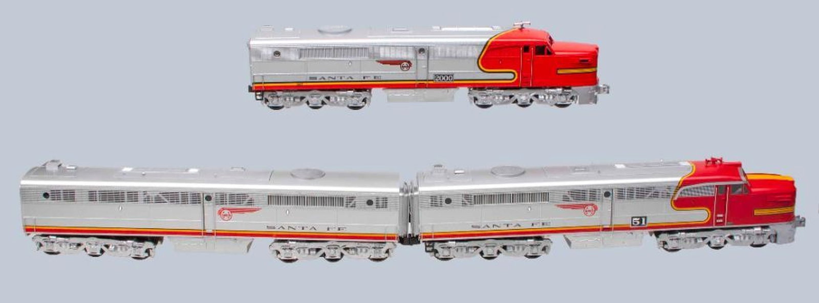 Williams O Gauge Santa PA - PB - PA Diesel Locomotive Set - 2