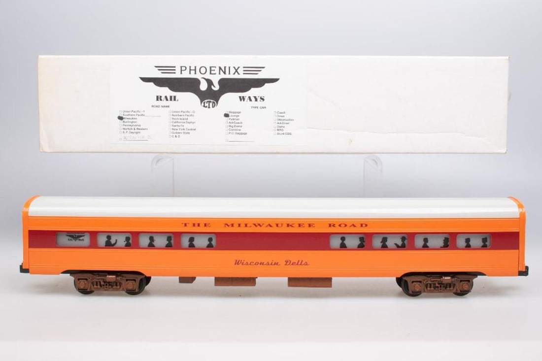 Phoenix Rail Ways, Ltd. O Gauge Milwaukee Road Hiawatha Wisconsin Dells Lounge Car - 2