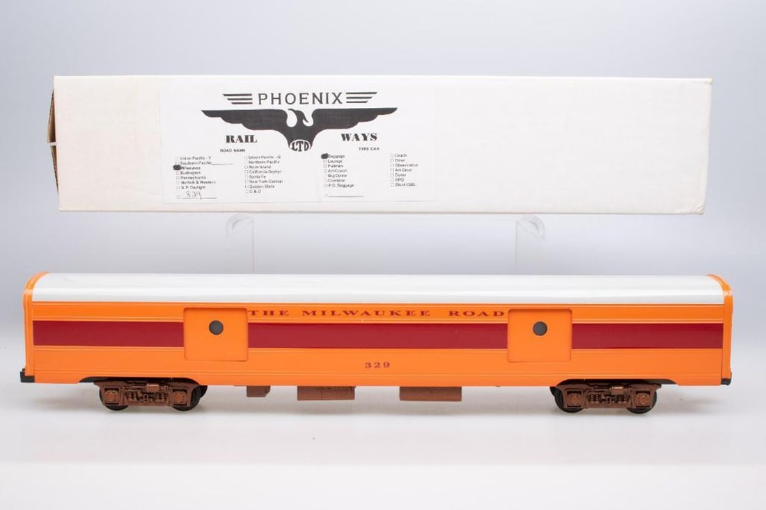 Phoenix Rail Ways, Ltd. O Gauge Milwaukee Road Hiawatha 329 Baggage Car - 2
