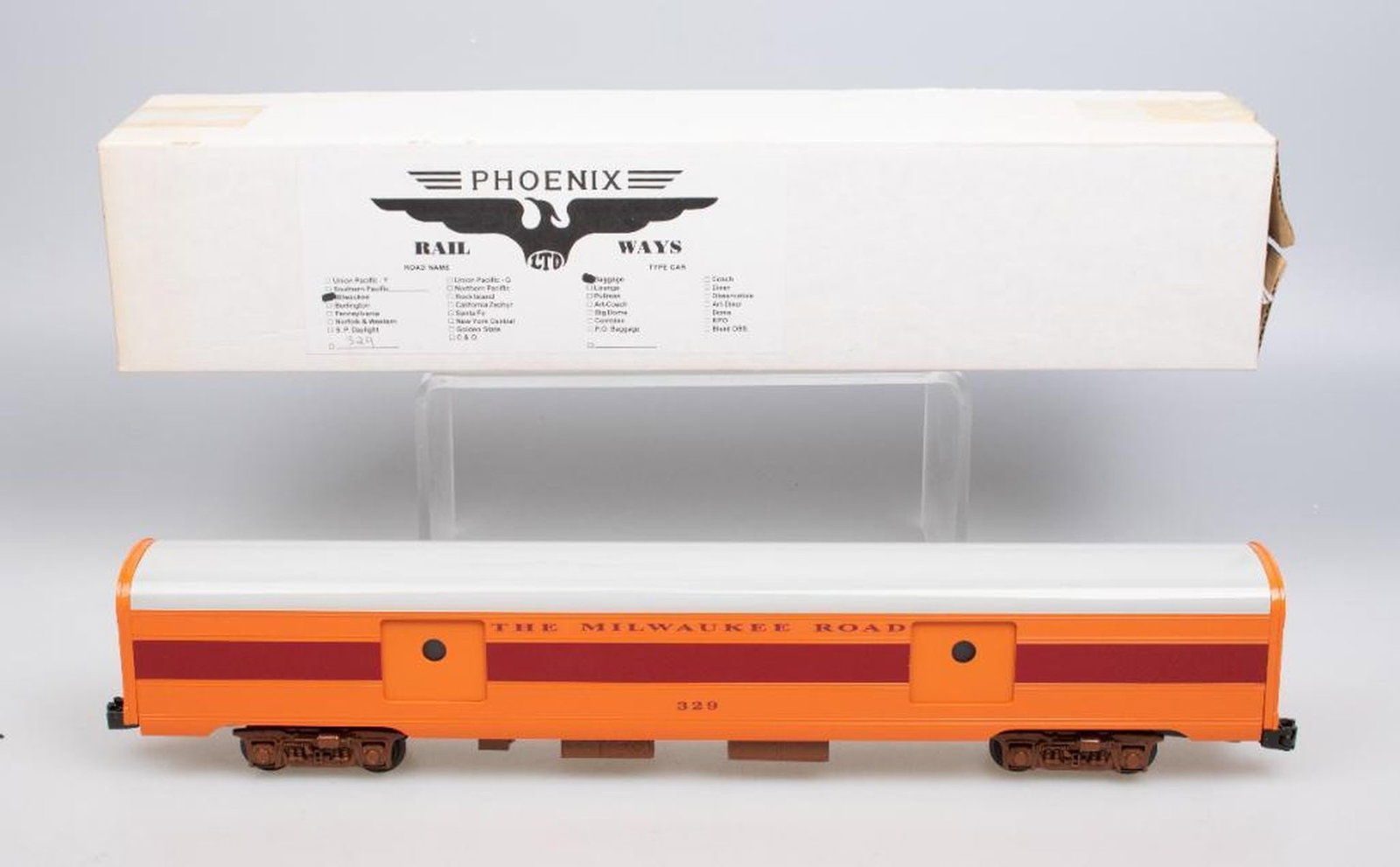 Phoenix Rail Ways, Ltd. O Gauge Milwaukee Road Hiawatha #329 Baggage Car - 2