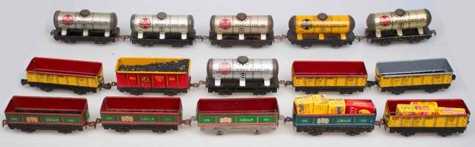 (28) Marx O Gauge Lithographed Tinplate, 4 Wheel Freight Cars - 2