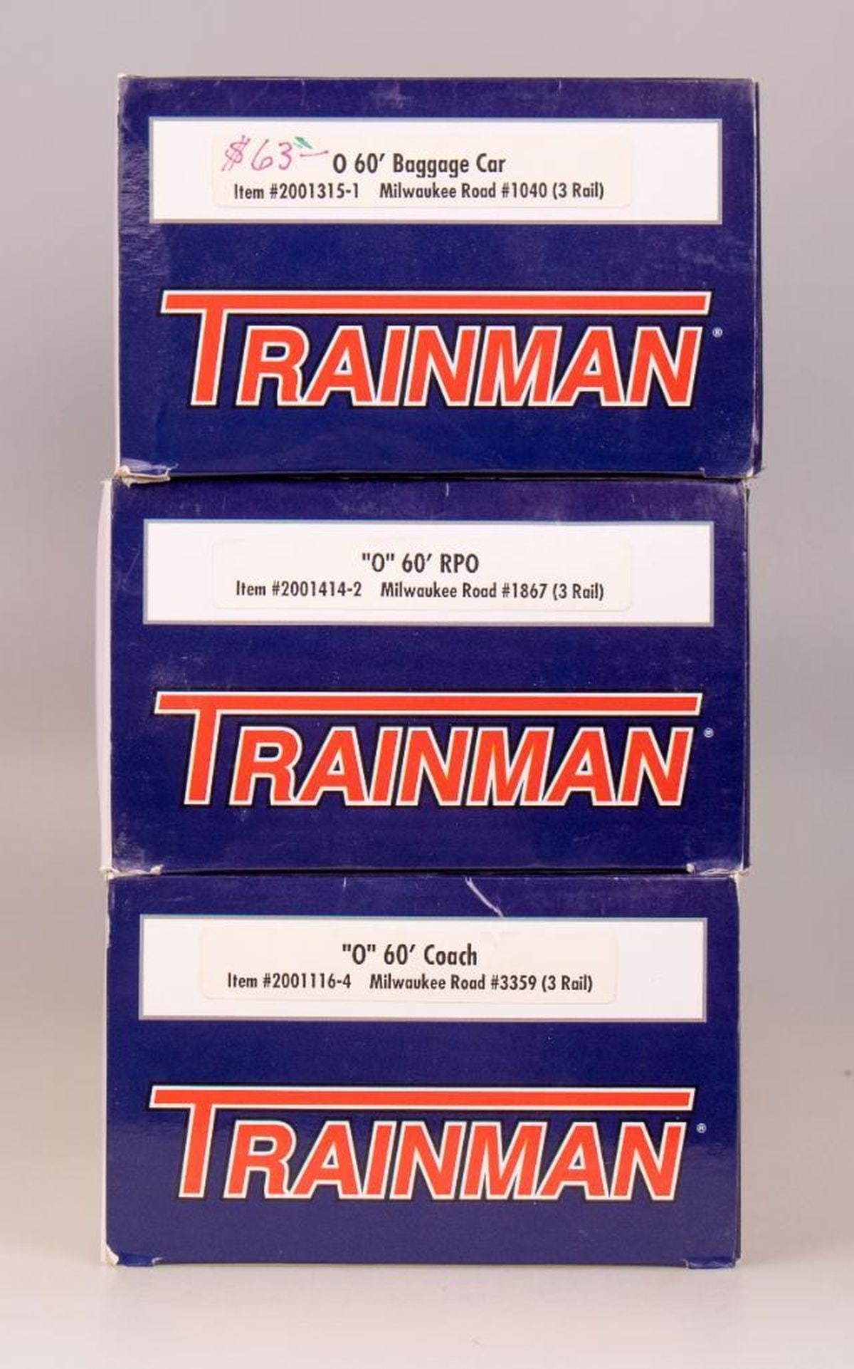 (3) Atlas O Trainman O Gauge Milwaukee Road Passenger Cars - 2