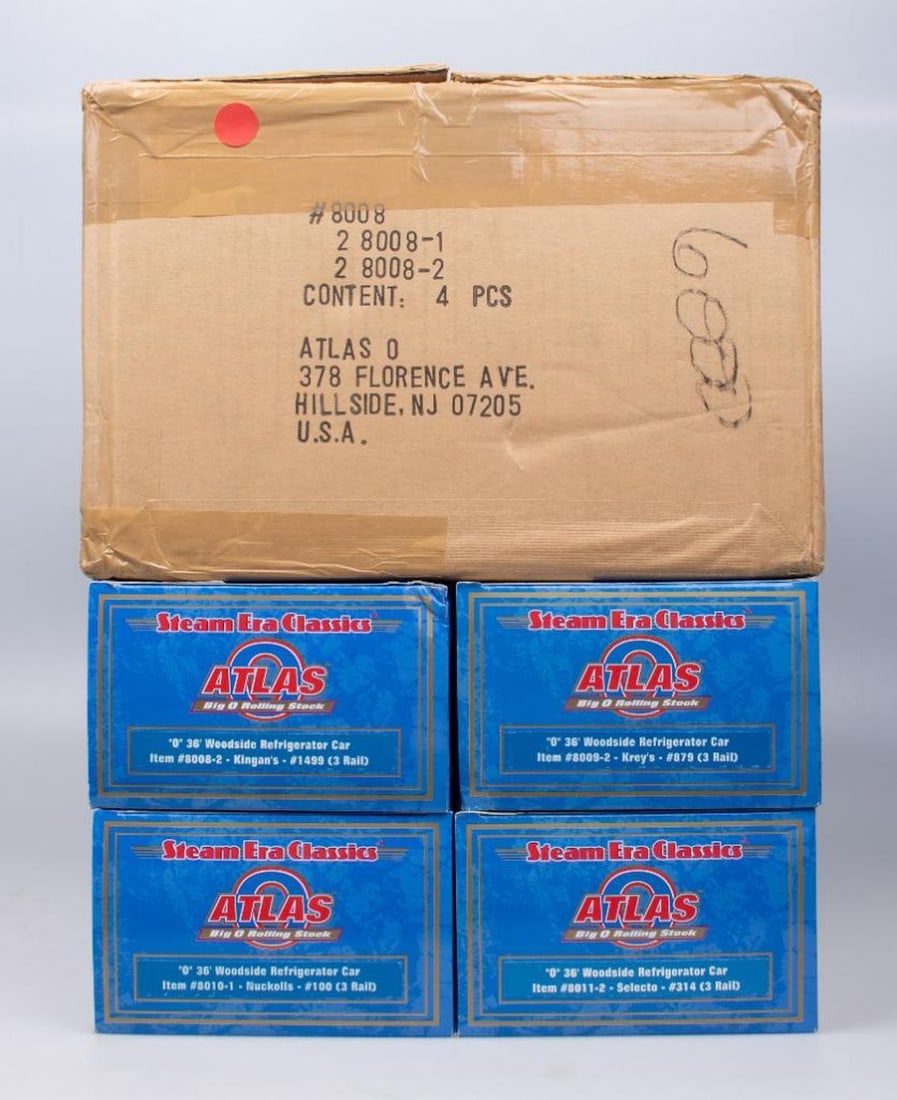 (4) Atlas O - O Gauge Woodside Refrigerator Cars - 2