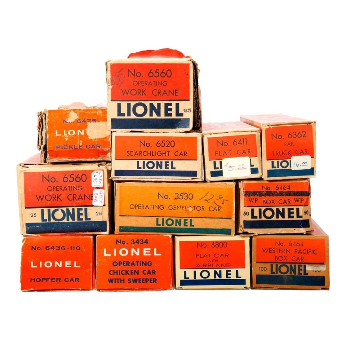 (12) Boxed Lionel O Gauge Postwar Freight Cars (1 of 3)