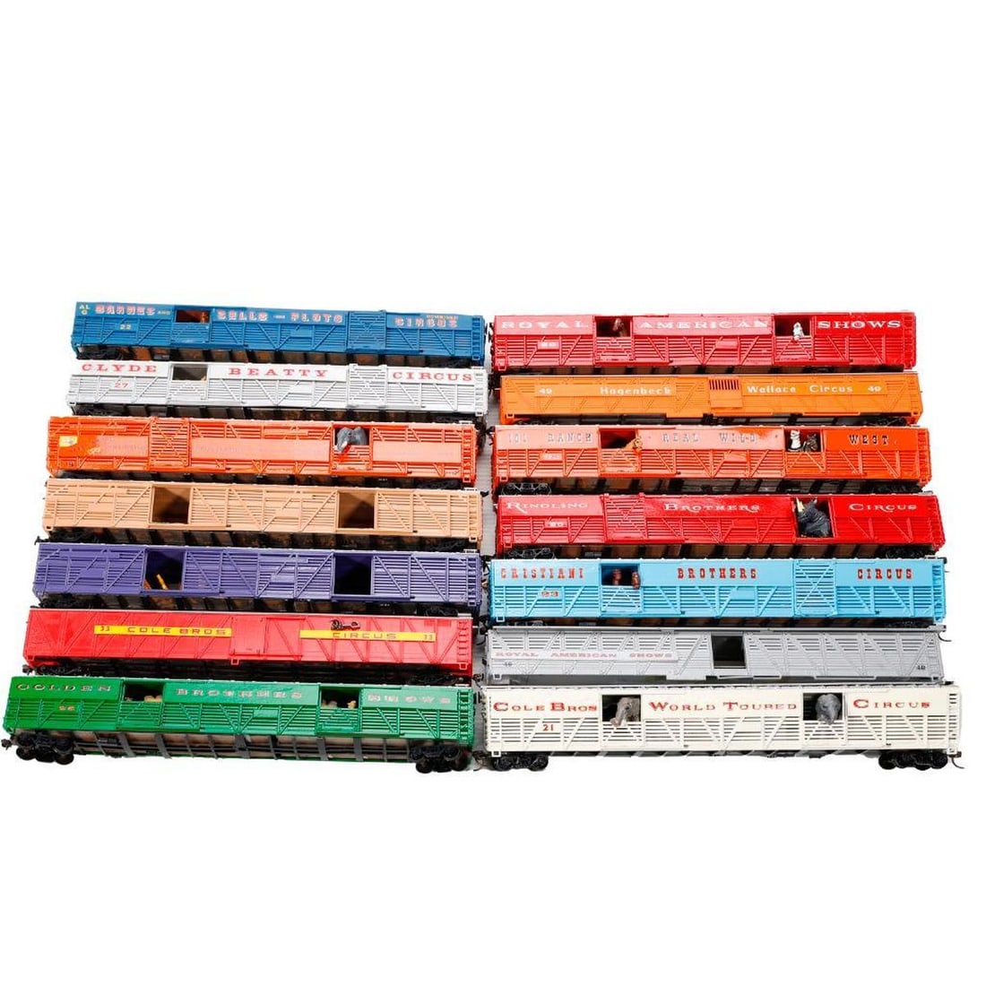 (16) HO Scale Custom Made and decorated Circus Stock Cars. (1 of 5)