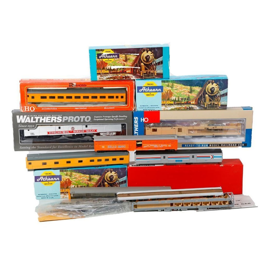 HO Scale Work in Process. Circus Train Cars and Parts. (1 of 1)