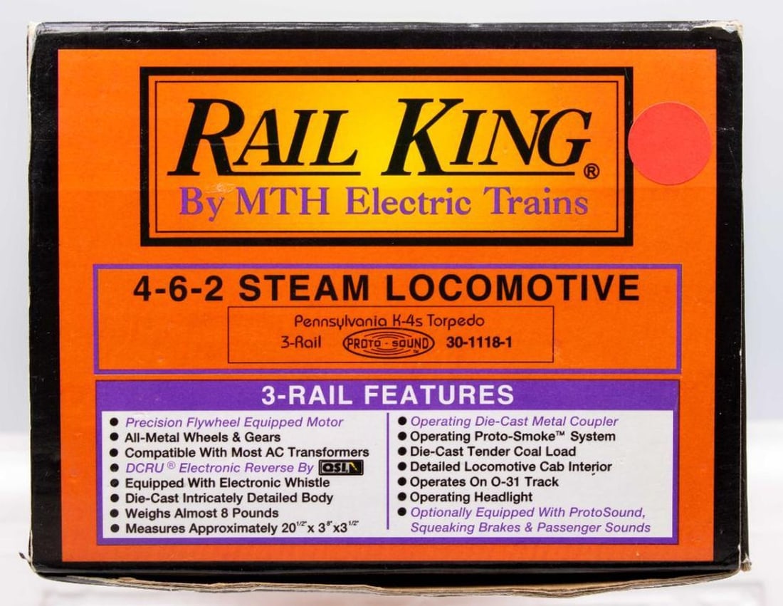 MTH Rail King O Gauge PRR K4S Torpedo 4-6-2 Steam Loco and Tender (1 of 2)