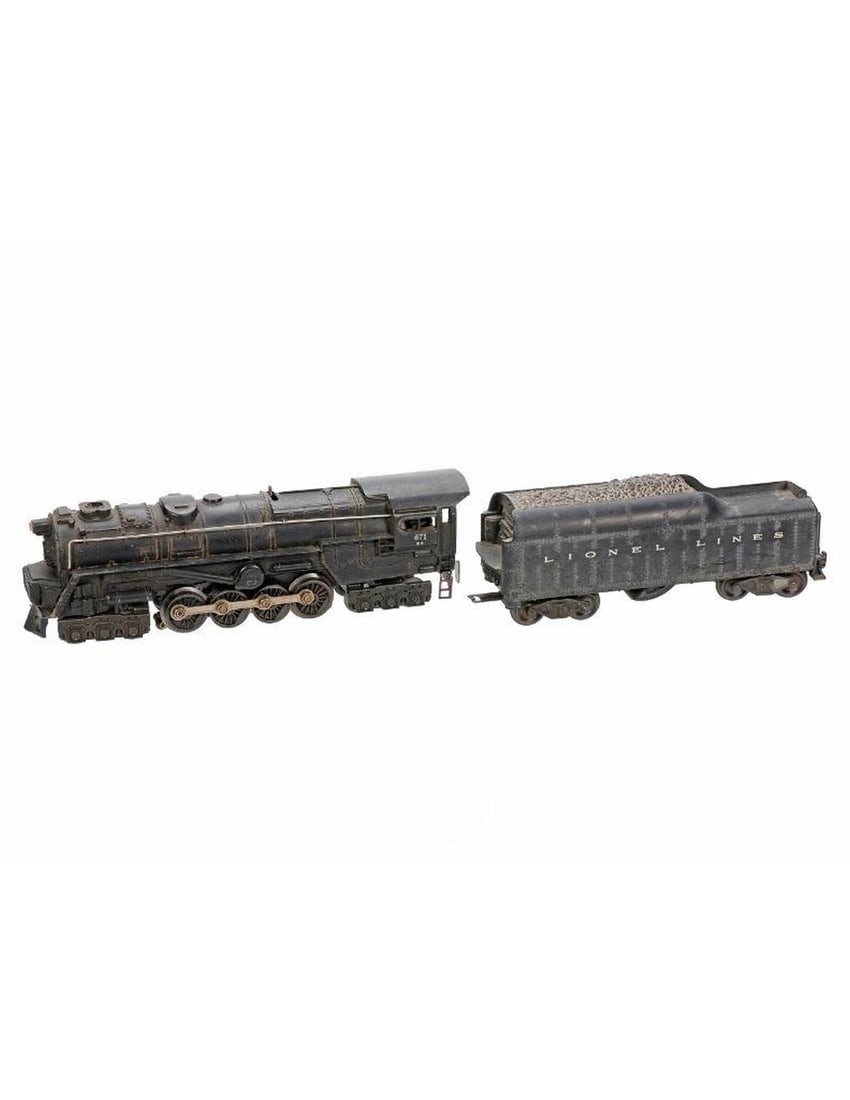 Lionel O Gauge Postwar 671 R.R. Pennsylvania Steam Turbine Locomotive and 2046W Whistling Tender (1 of 3)