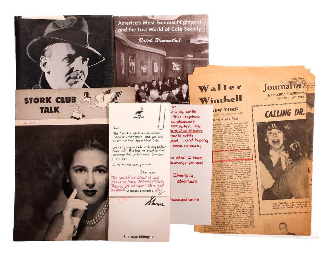 Shermane Billingsley ALS (6), Ephemera, and Stork Club/Winchell Books (1 of 6)