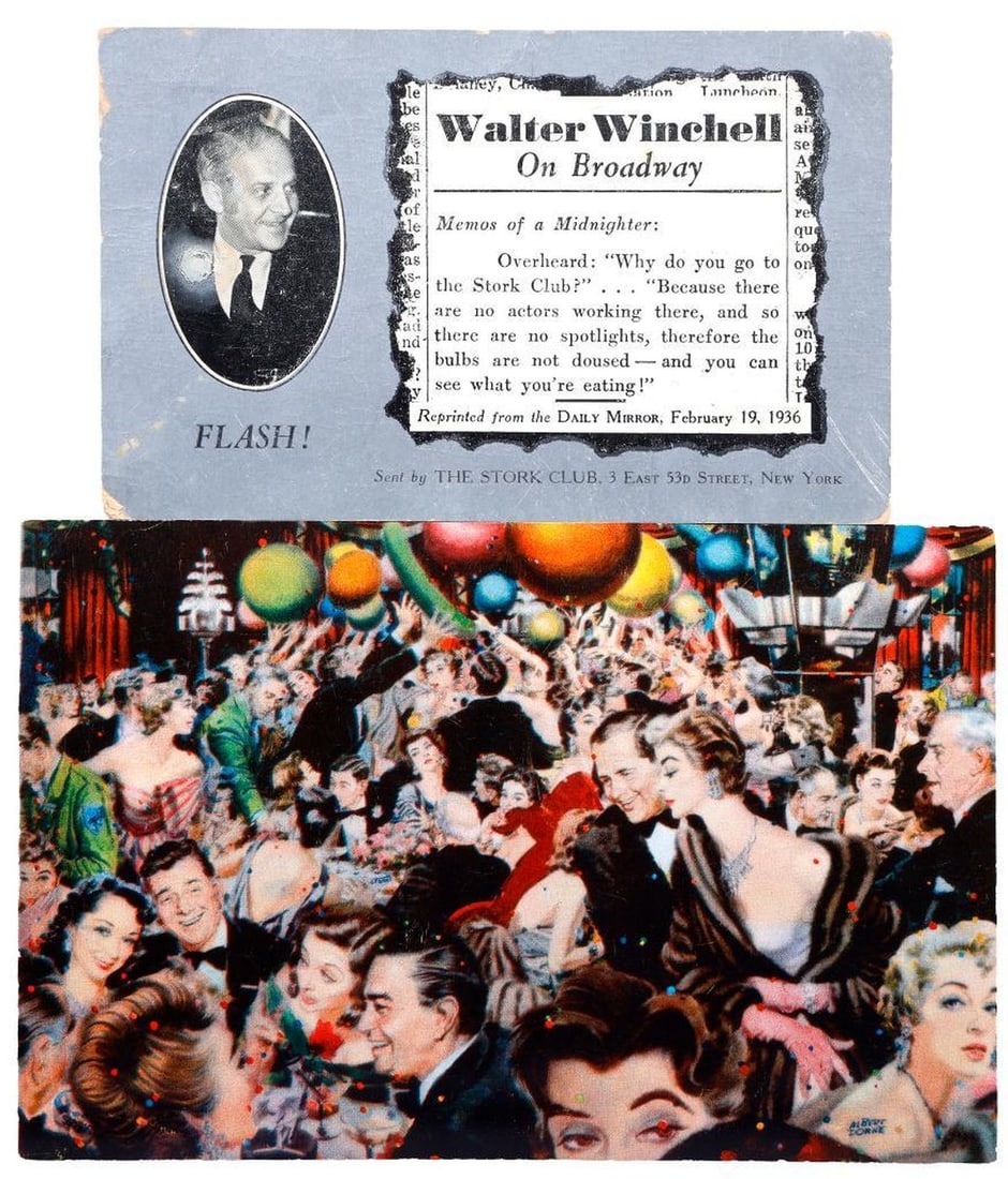 Billingsley Signed Stork Club Postcard, with Bus. Cards, Photos, Winchell Postcard (1 of 5)