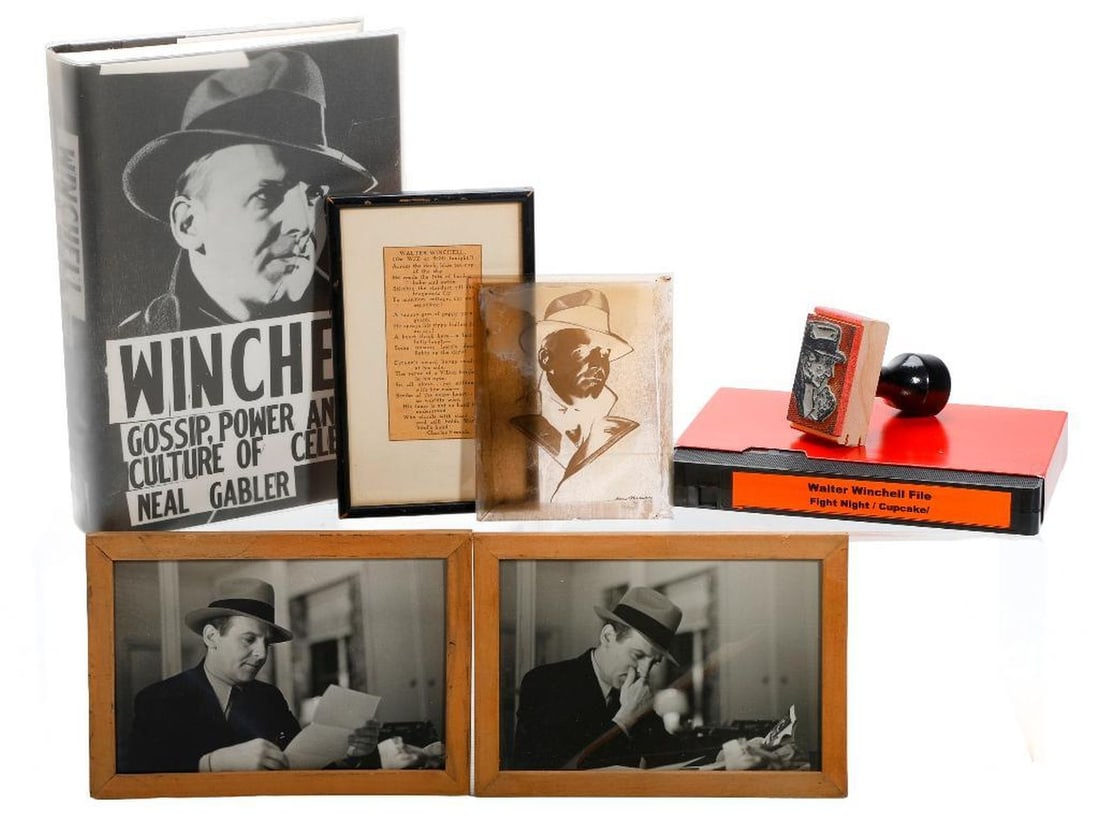 Walter Winchell Photos (2), with Roy Sherwin Illus. Glass Negatives, and more (1 of 2)