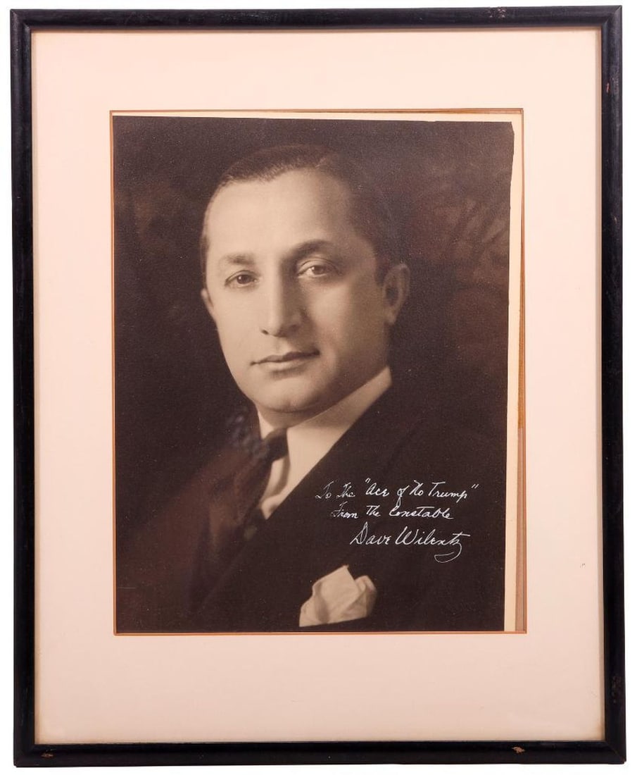 NJ Atty. General David T. Wilentz Signed Photo [Lindbergh Case; Walter Winchell]: [LINDBERGH CASE; WALTER WINCHELL.] DAVID THEODORE WILENTZ (1894-1988). An original/vintage signed/inscribed photo portrait of Wilentz, the dapper Attorney General of New Jersey (1934-1944). 