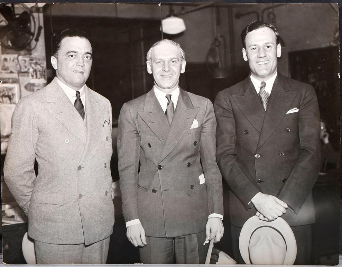 J. Edgar Hoover FBI TLS to Winchell, with Photo of Hoover, Winchell, Tolson (1 of 2)