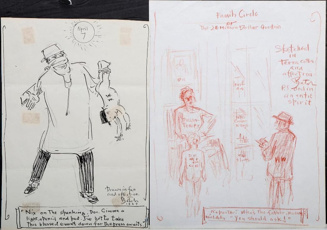 C.D. Batchelor Original Art/ALS to Walter Winchell (1 of 1)