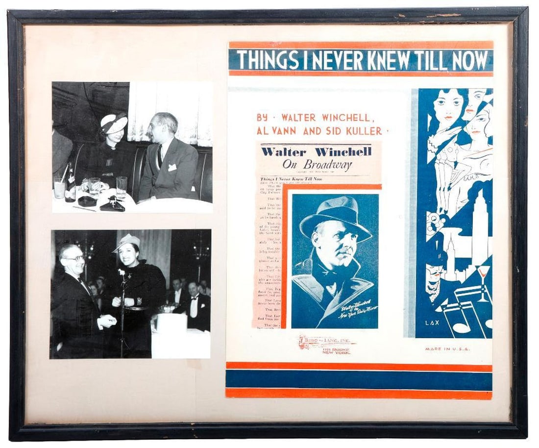 Winchell Sheet Music, "Things I Never Knew Till Now," with Stork Club Photos (1 of 2)