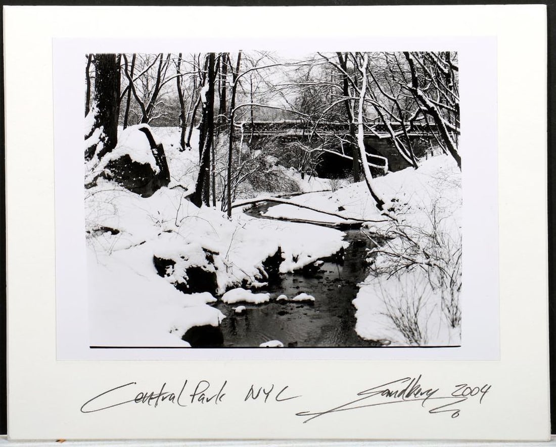 Douglas Sandberg (20th/21st Century), Central Park Photo: Artist: Douglas Sandberg (20th/21st Century). Title: Central Park, NYC. Signature: Signed on matte lower right. Date: 2004. Medium: Black and white photograph. Size: sheet 6" x 8" (matte 8" x 9 3/4").