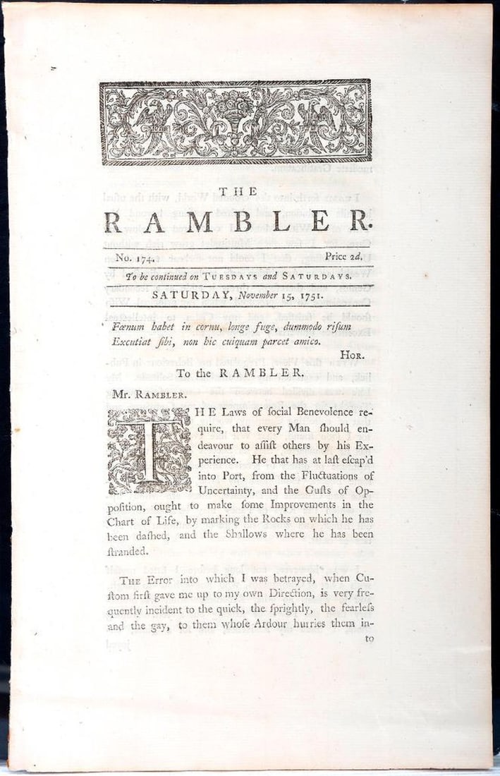The Rambler, Original Edition, by Samuel Johnson (1 of 4)