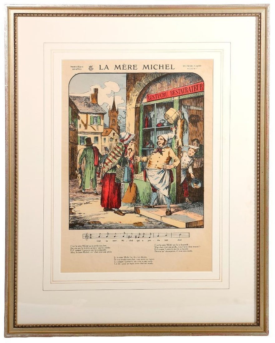 Vintage French "La Mere Michel" Series Hand-Colored Print (1 of 1)