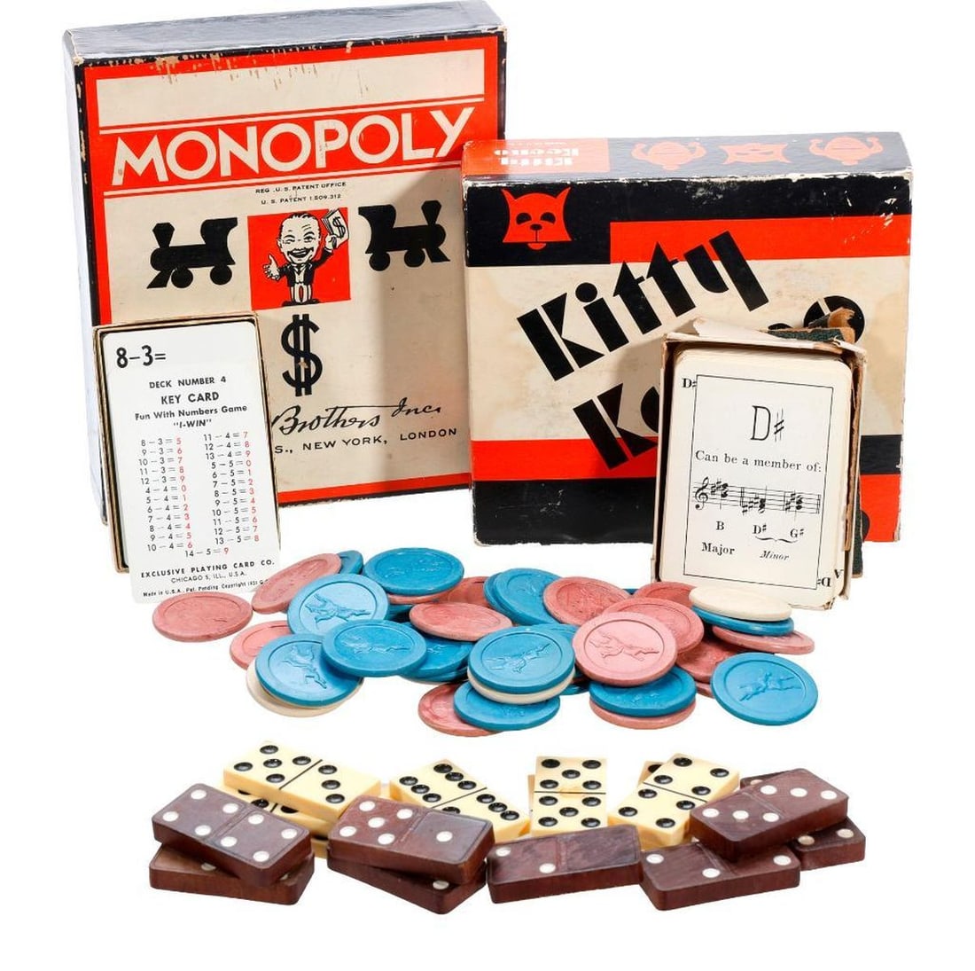 Bakelite Jockey Poker Chips, and Misc. Vintage Games/Pieces (1 of 5)