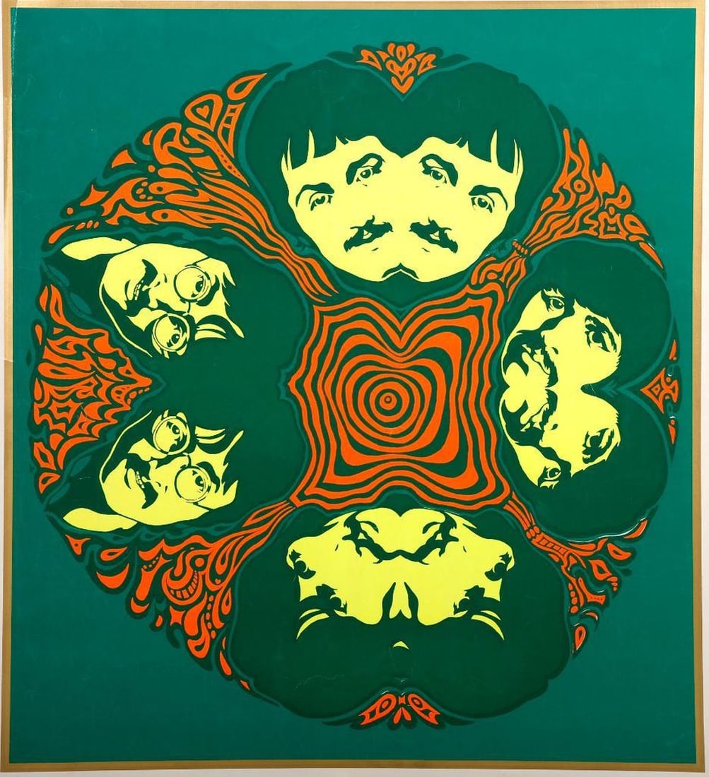 Psychedelic Beatles Mandala Poster, 1967 (1 of 1)