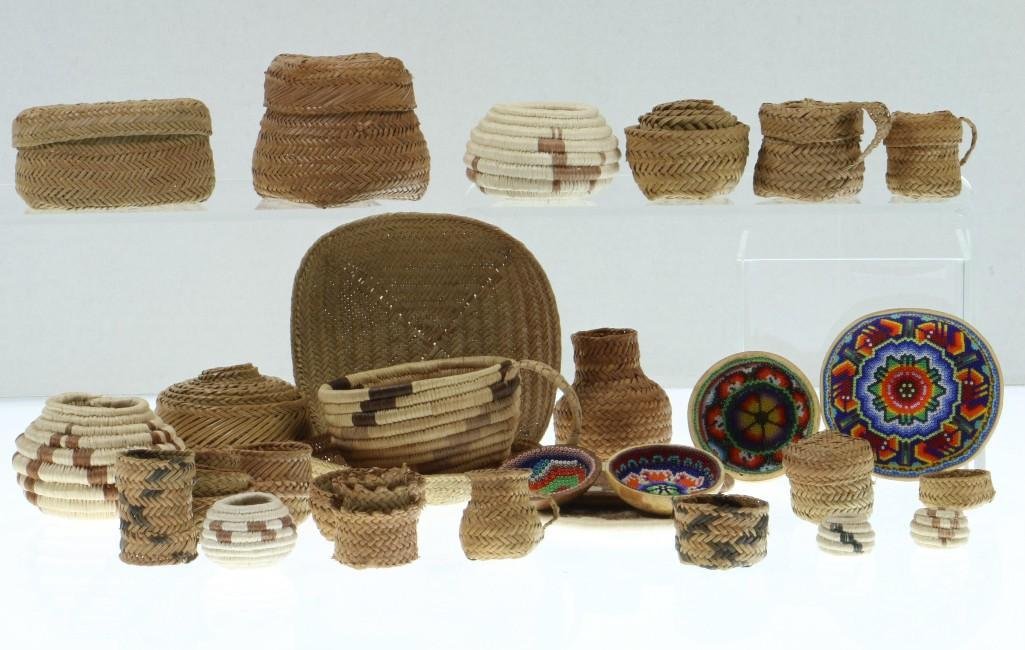 Collection of Mexican baskets and other items: Seri, Tarahuamara and Huichol. Turner Auctions + Appraisals is pleased to present basketry and other items from Native American and other indigenous cultures from the private collection and estate of 