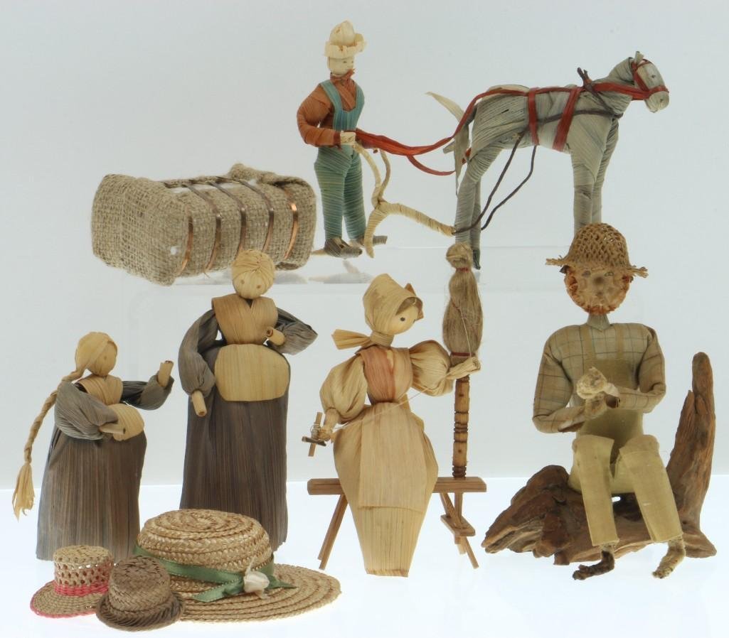 Collection of American folk art: Including cornhusk dolls, miniature hats and more. Turner Auctions + Appraisals is pleased to present basketry and other items from Native American and other indigenous cultures from the private colle