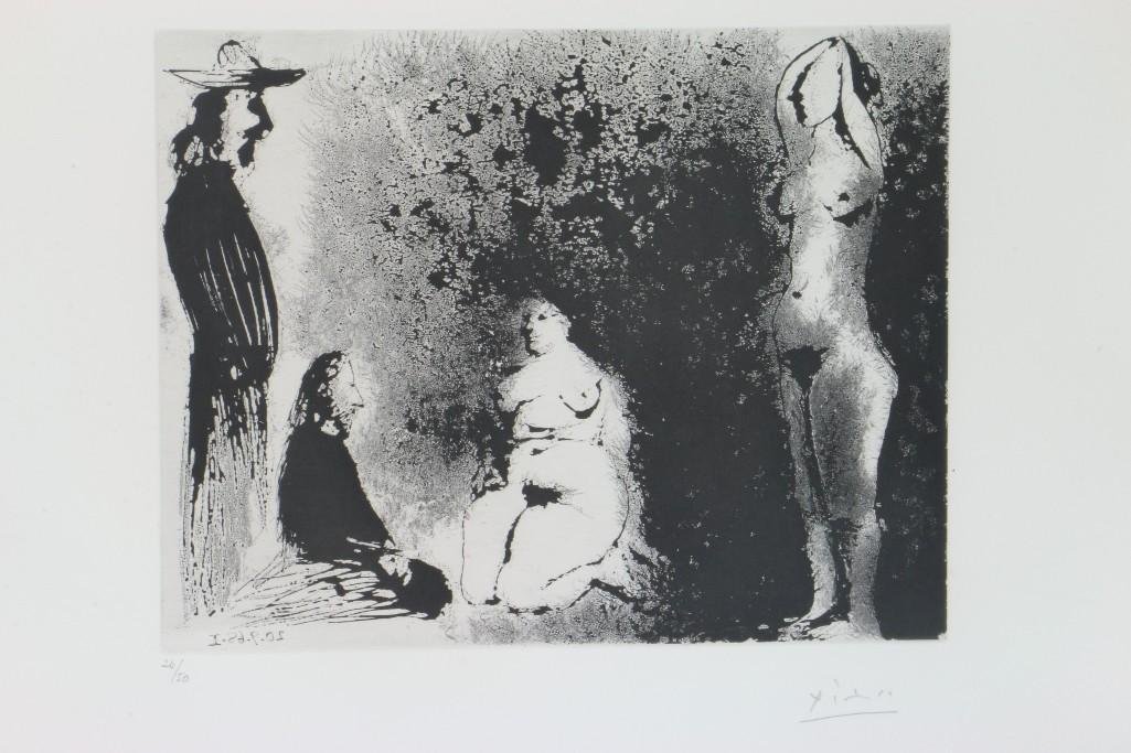 PABLO PICASSO (1881-1973)AQUATINT: Pablo Picasso aquatint. Untitled, 20.9 .1968 From the 347 series Pencil signed Edition: 24/50 Published Galerie Louise Leiris in 1969 Printed by Atelier Crommelynck
