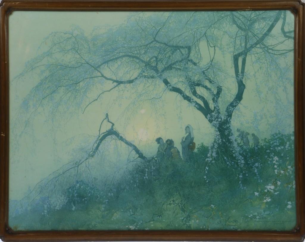 HIROSHI YOSHIDA FRAMED LITHOGRAPH: Hiroshi Yoshida framed lithograph. Overall condition good. Artwork: 21 x 27 1/2 inches Frame: 23 x 29 1/2 inches