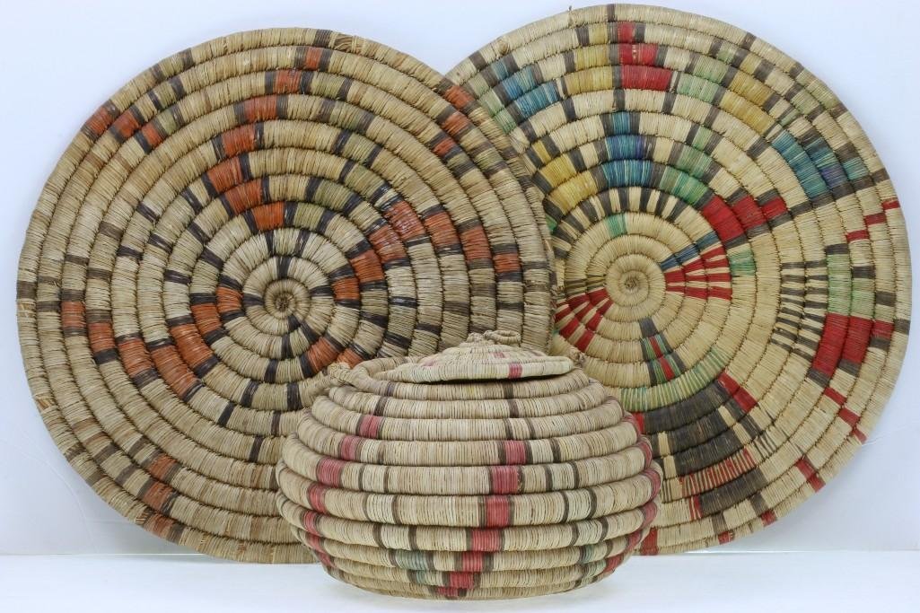 Three Hopi coiled baskets (1 of 4)