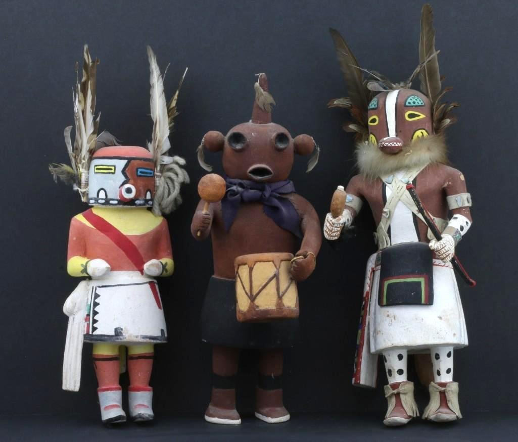 Three Hopi kachina dolls (1 of 2)