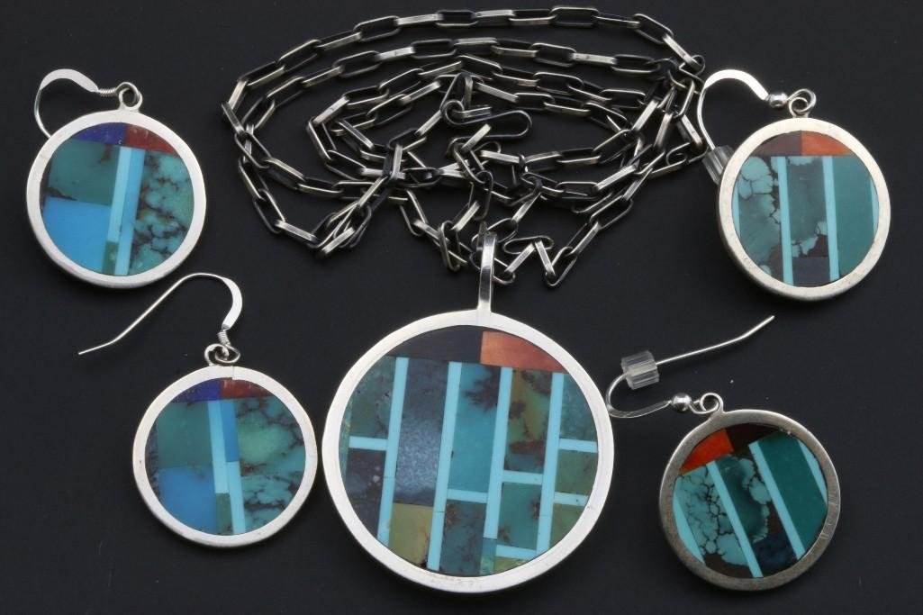Three Zuni inlay jewelry items (1 of 2)