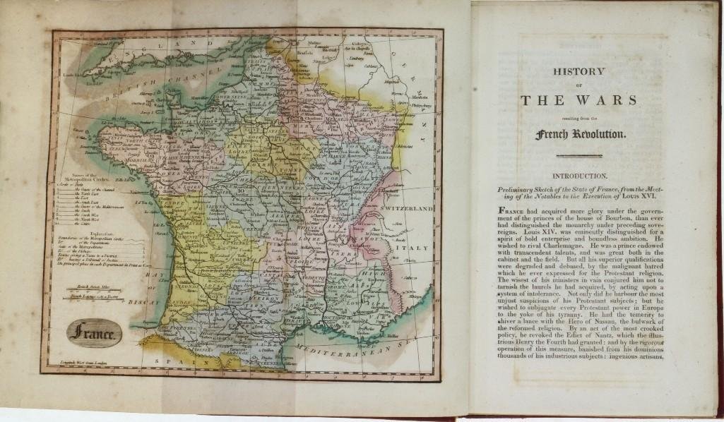 SEYMOUR. History of the Wars...French Revolution. 1815.: Seymour, Edward. History of the Wars Resulting from the French Revolution... Including the Life of Napoleon Bonaparte. London: Th. Crabb, 1815. 2 volumes. Half crimson straight-edg