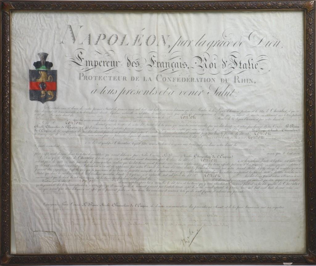 Napoleon Document Signed. A Patent of nobility. 1809. (1 of 7)