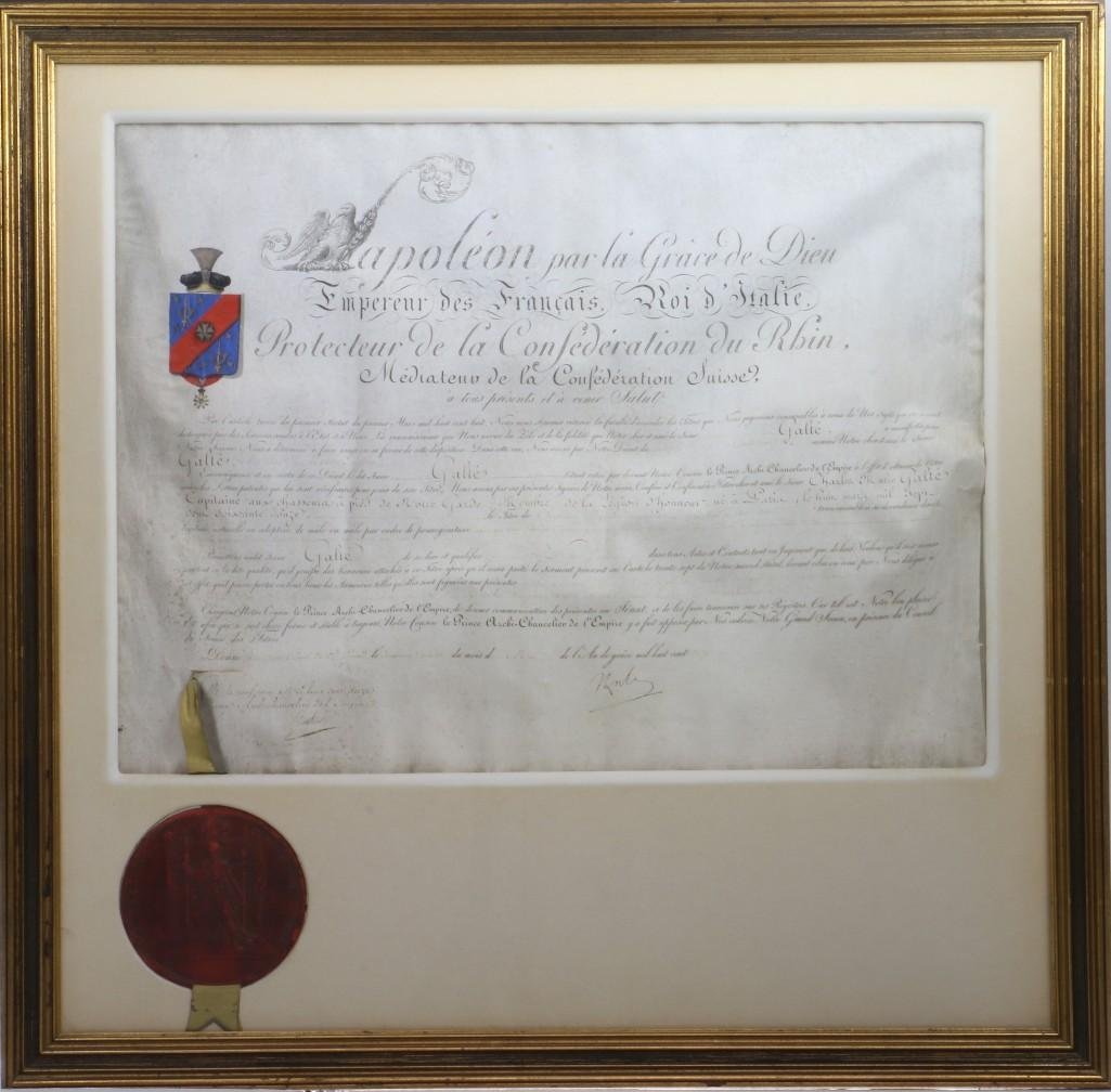 Napoleon Document Signed. Wax seal. Patent of nobility (1 of 10)