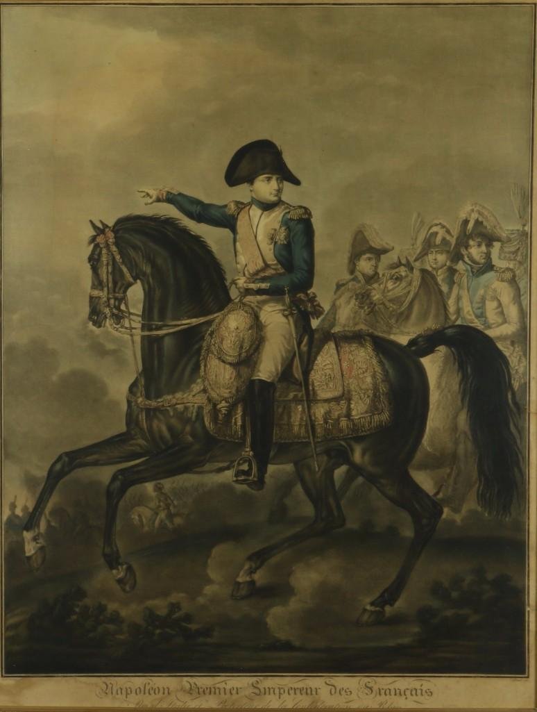 19TH CENTURY ENGRAVING DEPICTING NAPOLEON ON HORSEBACK (1 of 5)