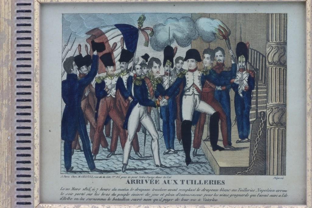 TWO NAPOLEONIC HAND COLORED PRINTS (1 of 6)