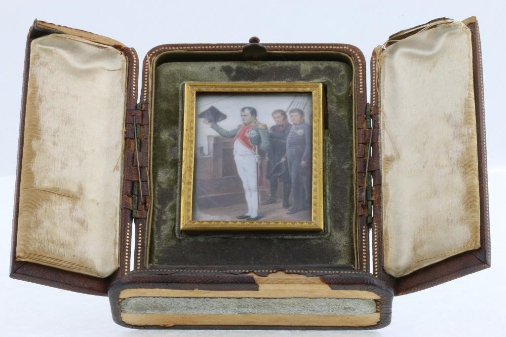 MINIATURE PAINTING OF NAPOLEON AND THREE OFFICERS (1 of 5)