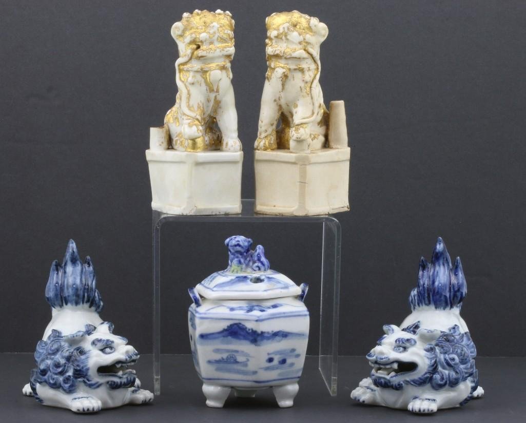 TWO PAIR OF ORIENTAL FOO DOGS (1 of 8)