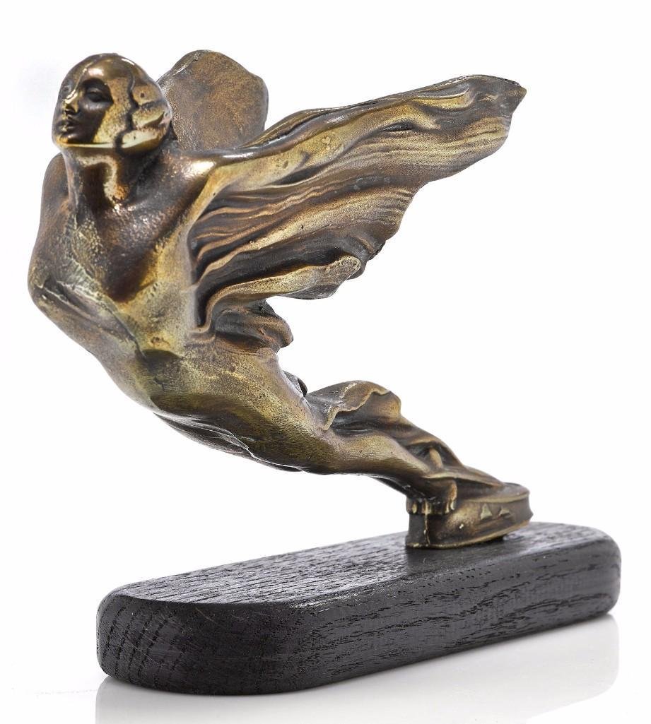 CADILLAC MASCOT, 1933-36: Height: 5 1/2 inches Length: 9 1/2 inches Sy and Ronnie Margolis's eclectic collection features a wide range of hood or fender ornaments, from about 1909 to recent times. Most date from the 1920s and 