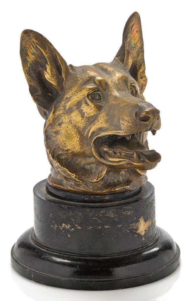 TETE DE CHIEN BY CH PAILLET: Height: 5 1/2 inches Sy and Ronnie Margolis's eclectic collection features a wide range of hood or fender ornaments, from about 1909 to recent times. Most date from the 1920s and 1930s, with many from