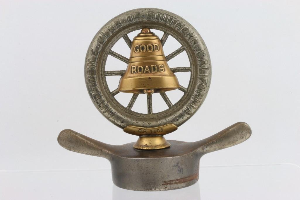 AUTOMOBILE CLUB OF SOUTHERN CALIFORNIA MASCOT: GOOD ROADS' Height: 5 1/4 inches Sy and Ronnie Margolis's eclectic collection features a wide range of hood or fender ornaments, from about 1909 to recent times. Most date from the 1920s and 1930s, wi